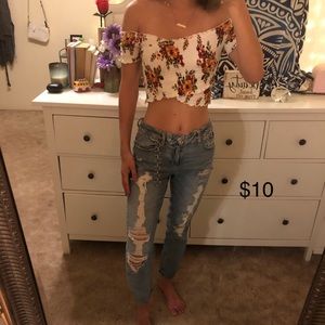 Floral off the shoulder top